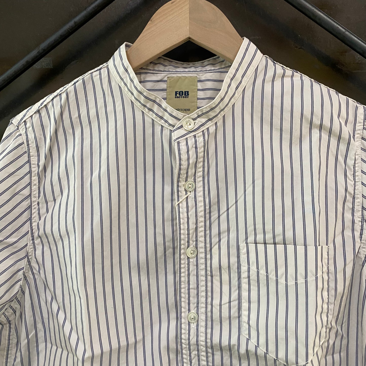 FOB FACTORY /エフオービーファクトリー BAND COLLAR SHIRTS バンドカラーシャツ/F3509