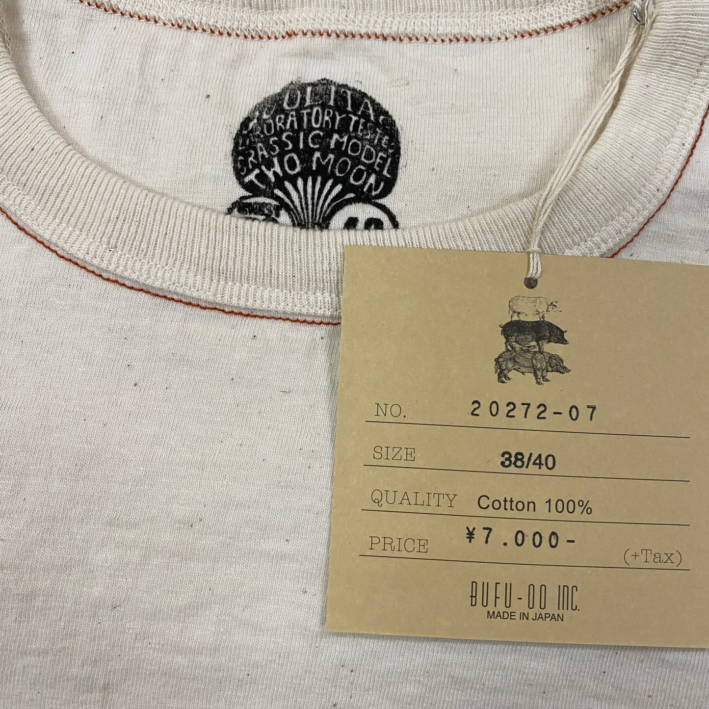 TWO MOON/トゥームーン 丸胴リサイクルコットンポケットTシャツ/20272-07