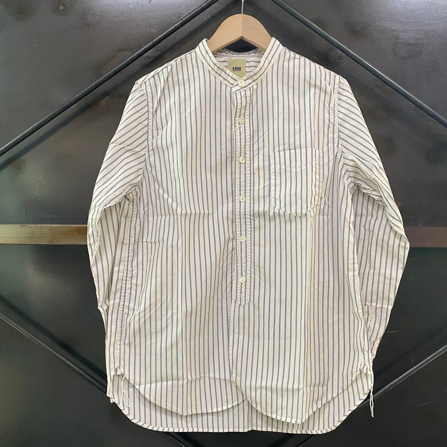 FOB FACTORY /エフオービーファクトリー BAND COLLAR SHIRTS バンドカラーシャツ/F3509