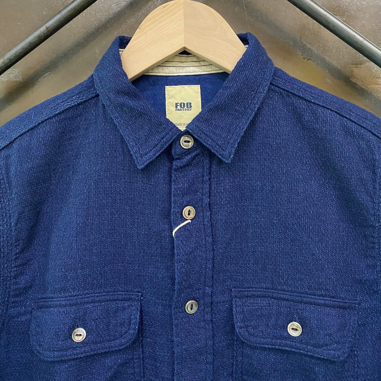 FOB FACTORY /エフオービーファクトリー ID GAUZE WORK SHIRIT インディゴガーゼワークシャツ/ F3507