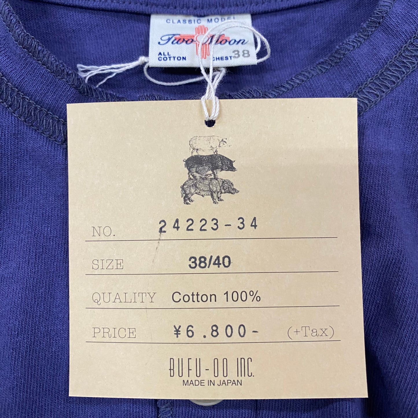 TWO MOON/トゥームーン RAFI HENLEY NECK T-SHIRTS ヘンリーネックTシャツ/24223-34