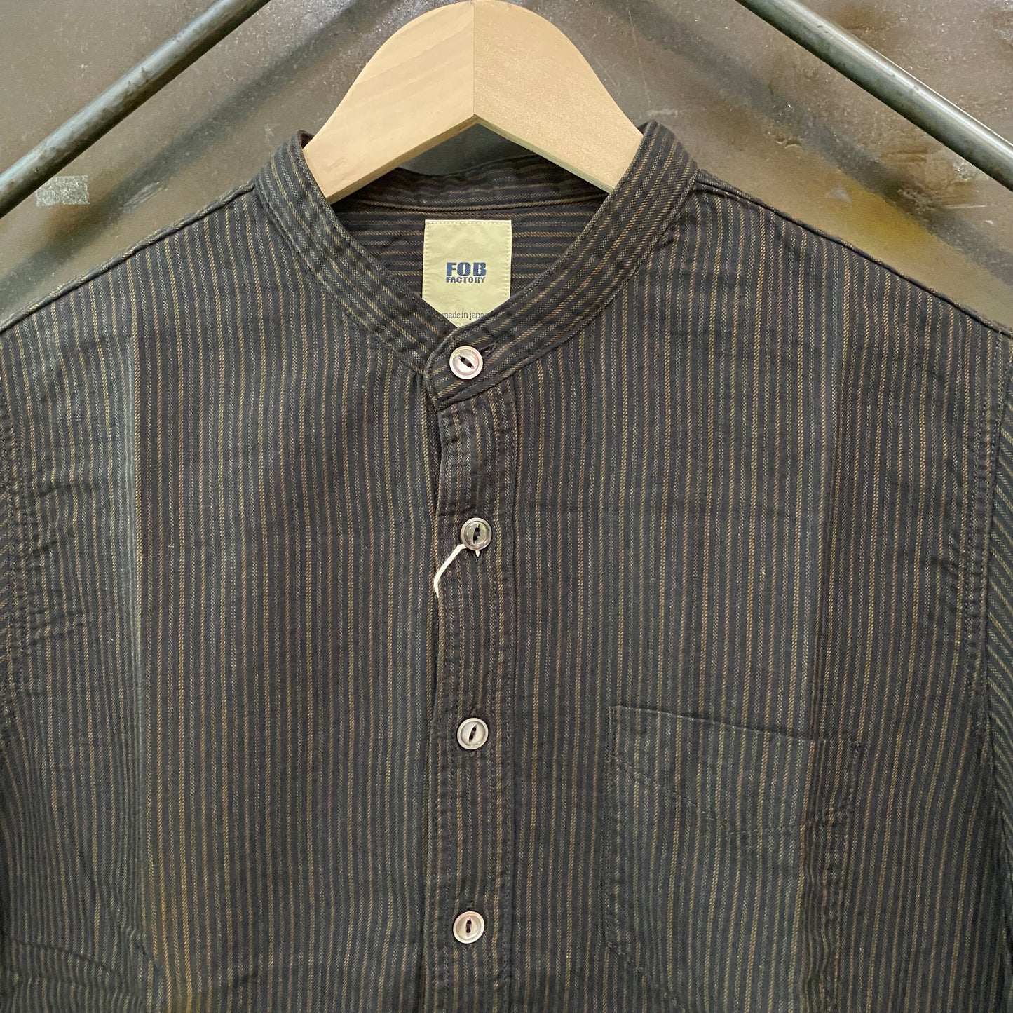FOB FACTORY /エフオービーファクトリー BAND COLLOR SHIRTS バンドカラーシャツ/F3511
