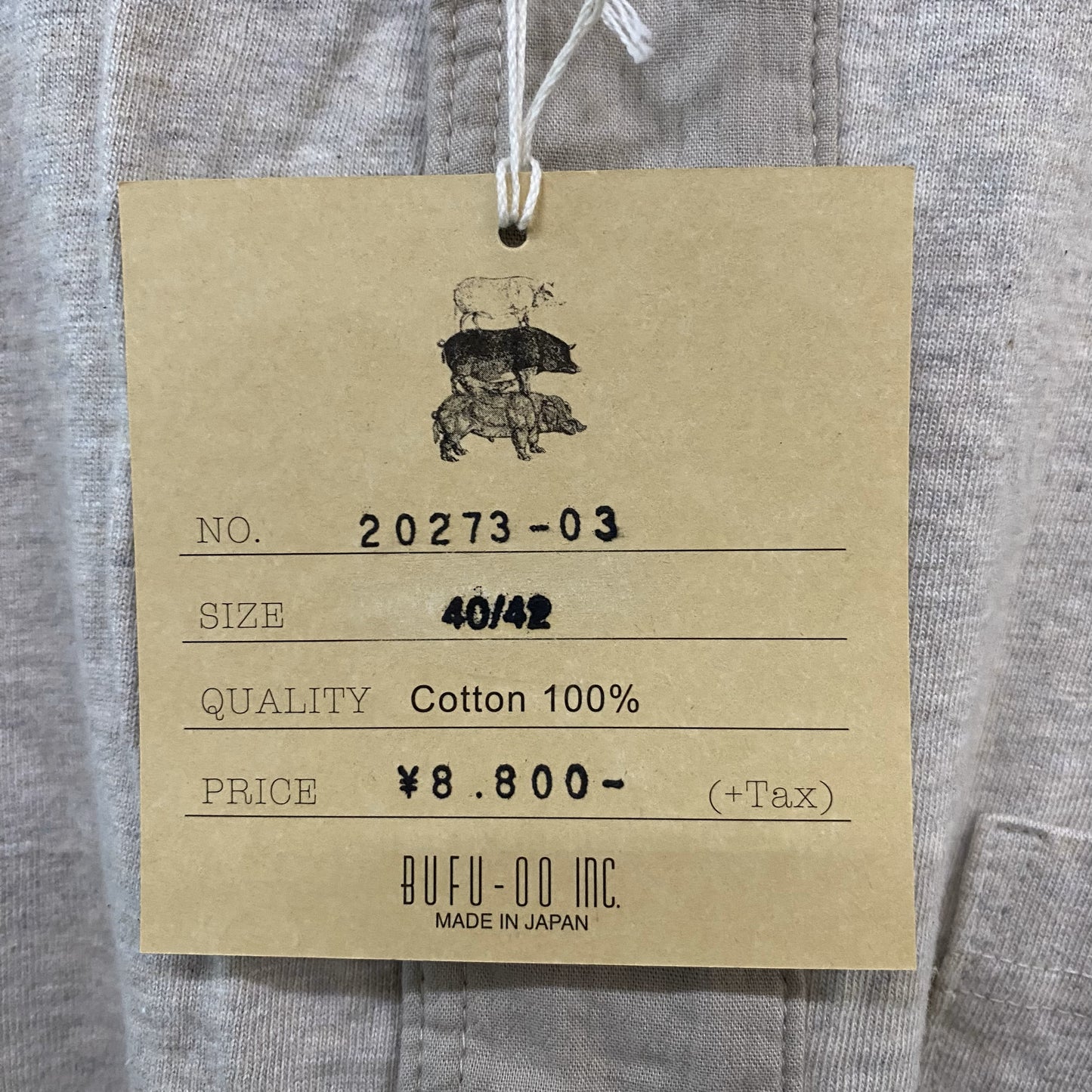 TWO MOON/トゥームーン リサイクルコットンヘンリーネックポケットTシャツ/20273-03