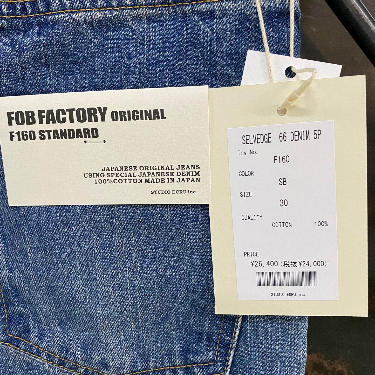 FOB FACTORY /エフオービーファクトリー SELVEDGE 66DENIM 5P/F160