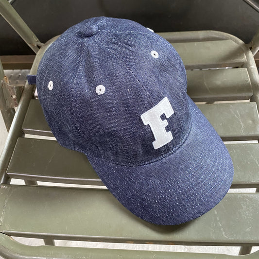 FULLCOUNT/フルカウント 6Panel Denim Baseball Cap 'F' Patch/6843 キャップ |南国 高知のジーパン屋 ORIGINAL