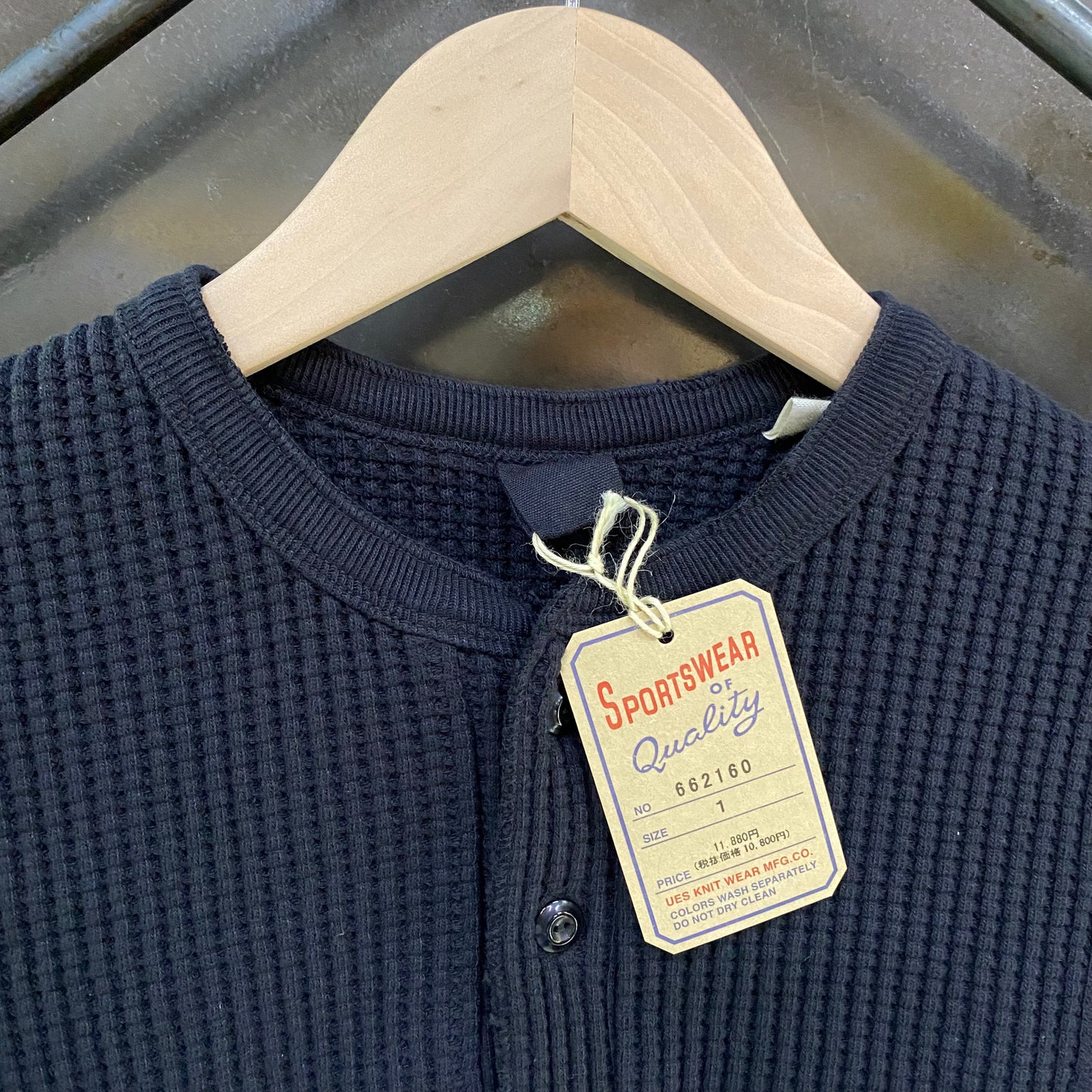 UES/ウエス ビッグワッフル ヘンリーネックTシャツ/662160