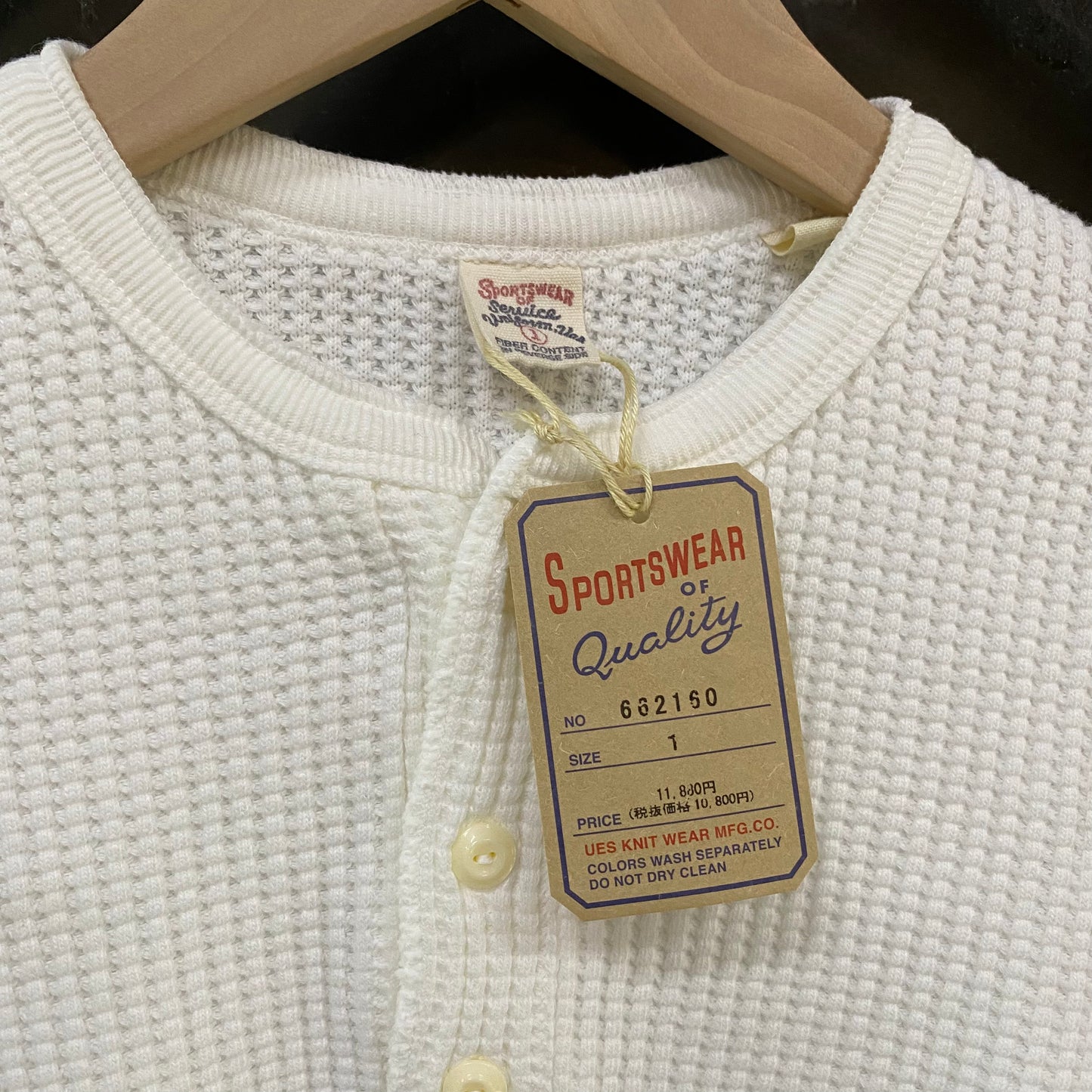 UES/ウエス ビッグワッフル ヘンリーネックTシャツ/662160