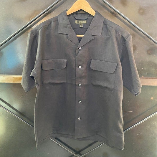 リネンオープンカラーシャツ