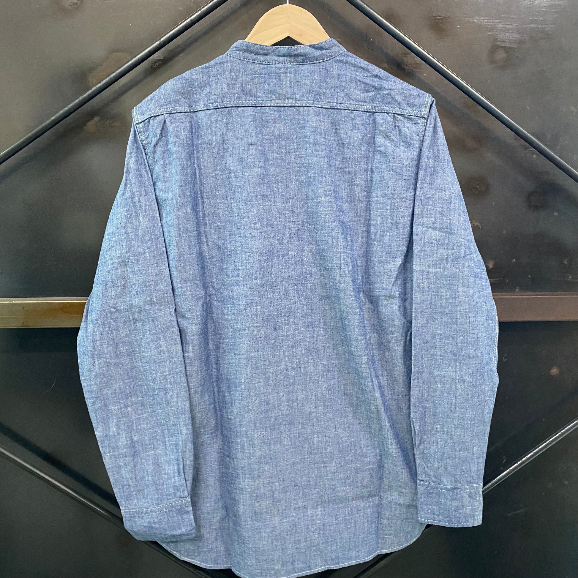 FOB FACTORY /エフオービーファクトリー セルヴィッチ シャンブレー バンドカラー シャツ/F3428 シャツ ｜南国 高知のジーパン屋 ORIGINAL