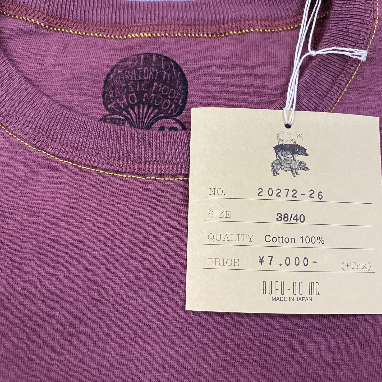 TWO MOON/トゥームーン  丸胴リサイクルコットンポケットTシャツ/20272-26