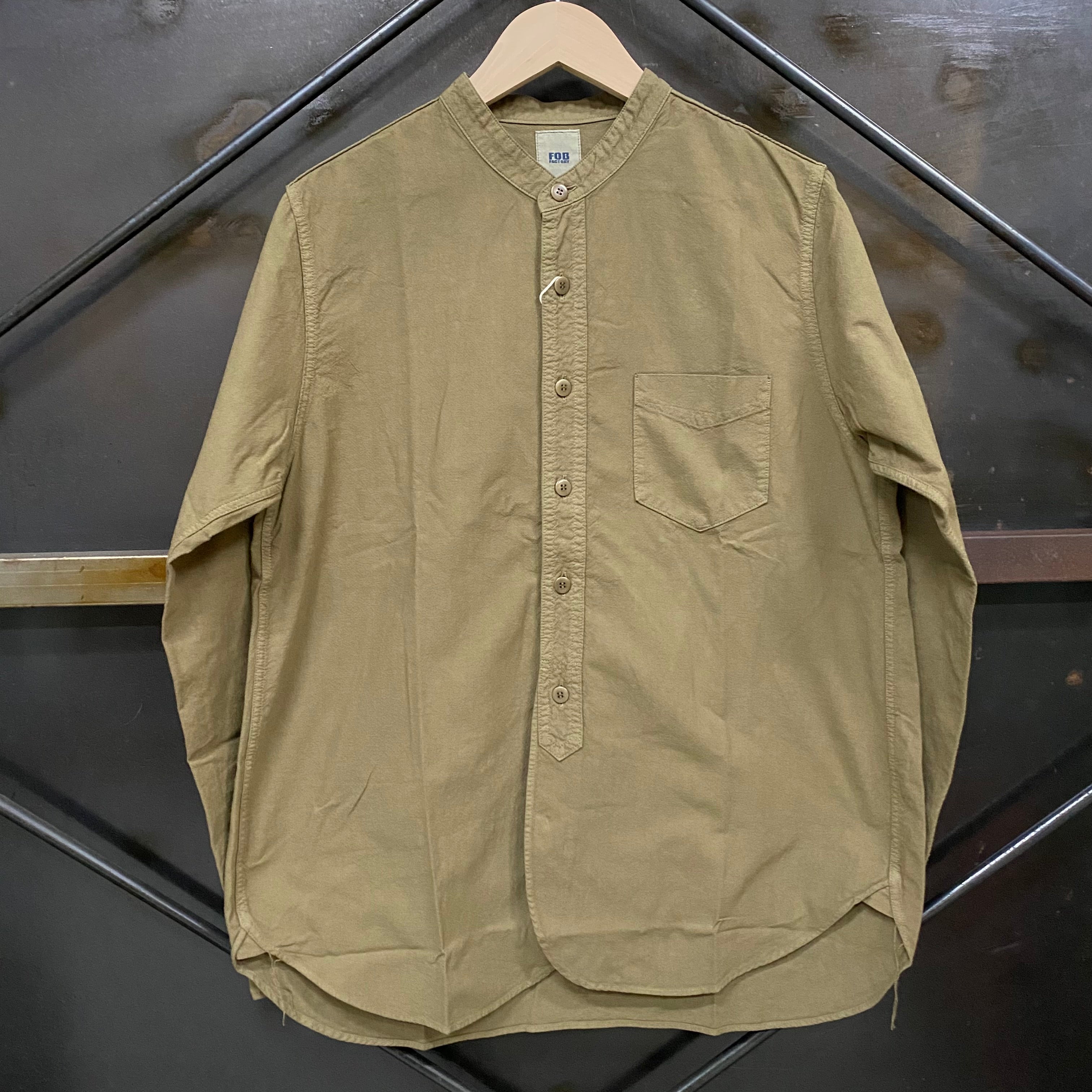 FOB FACTORY /エフオービーファクトリー DYED BAND COLLAR SHIRTS/後