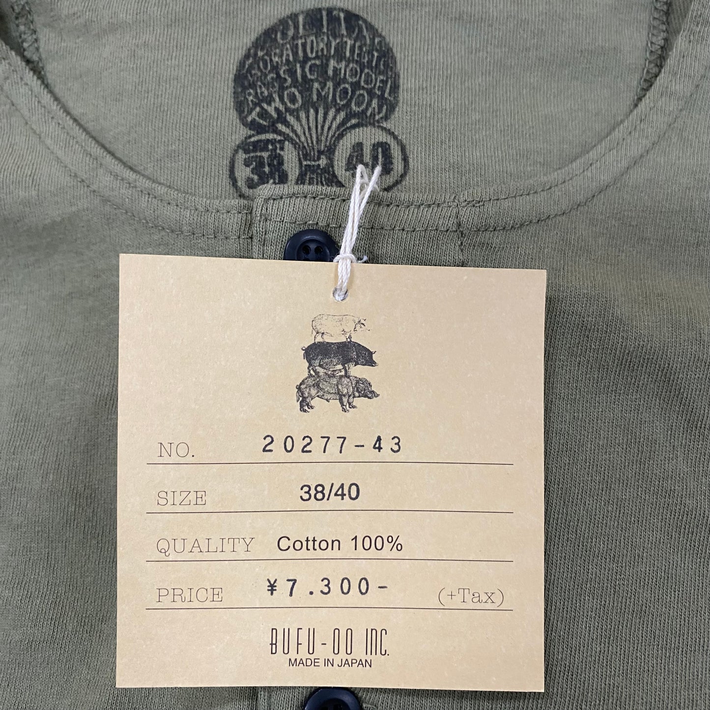 TWO MOON/トゥームーン HALF SLEEVE HENLY NECK ハーフスリーブヘンリーネックT/20277-43 Tシャツ ｜南国 高知のジーパン屋 ORIGINAL
