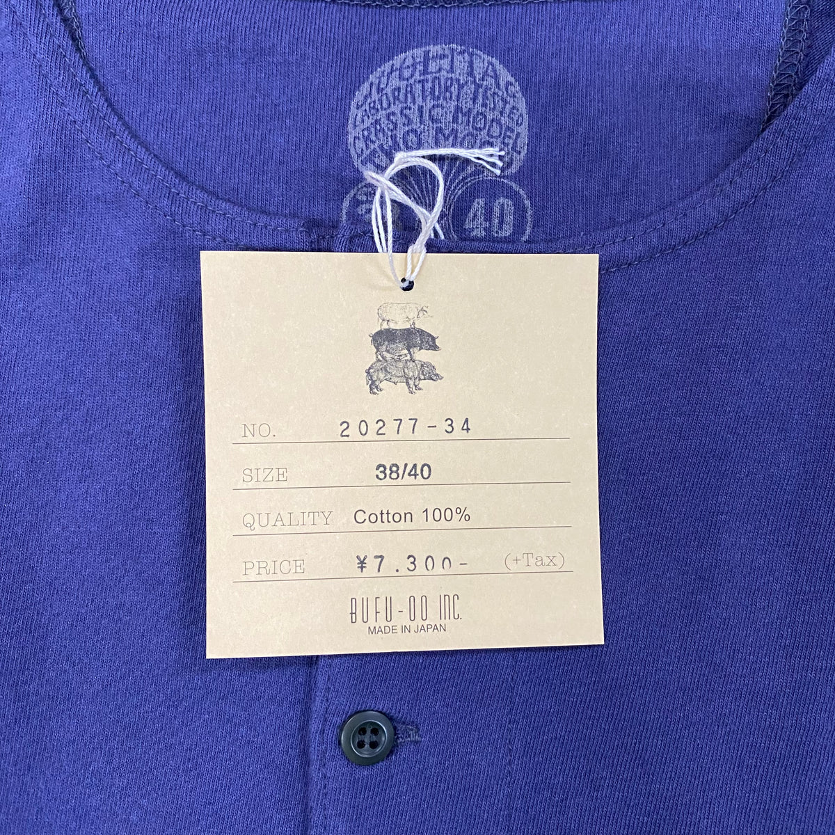 TWO MOON/トゥームーン HALF SLEEVE HENLY NECK ハーフスリーブヘンリーネックT/20277-34 Tシャツ ｜南国 高知のジーパン屋 ORIGINAL