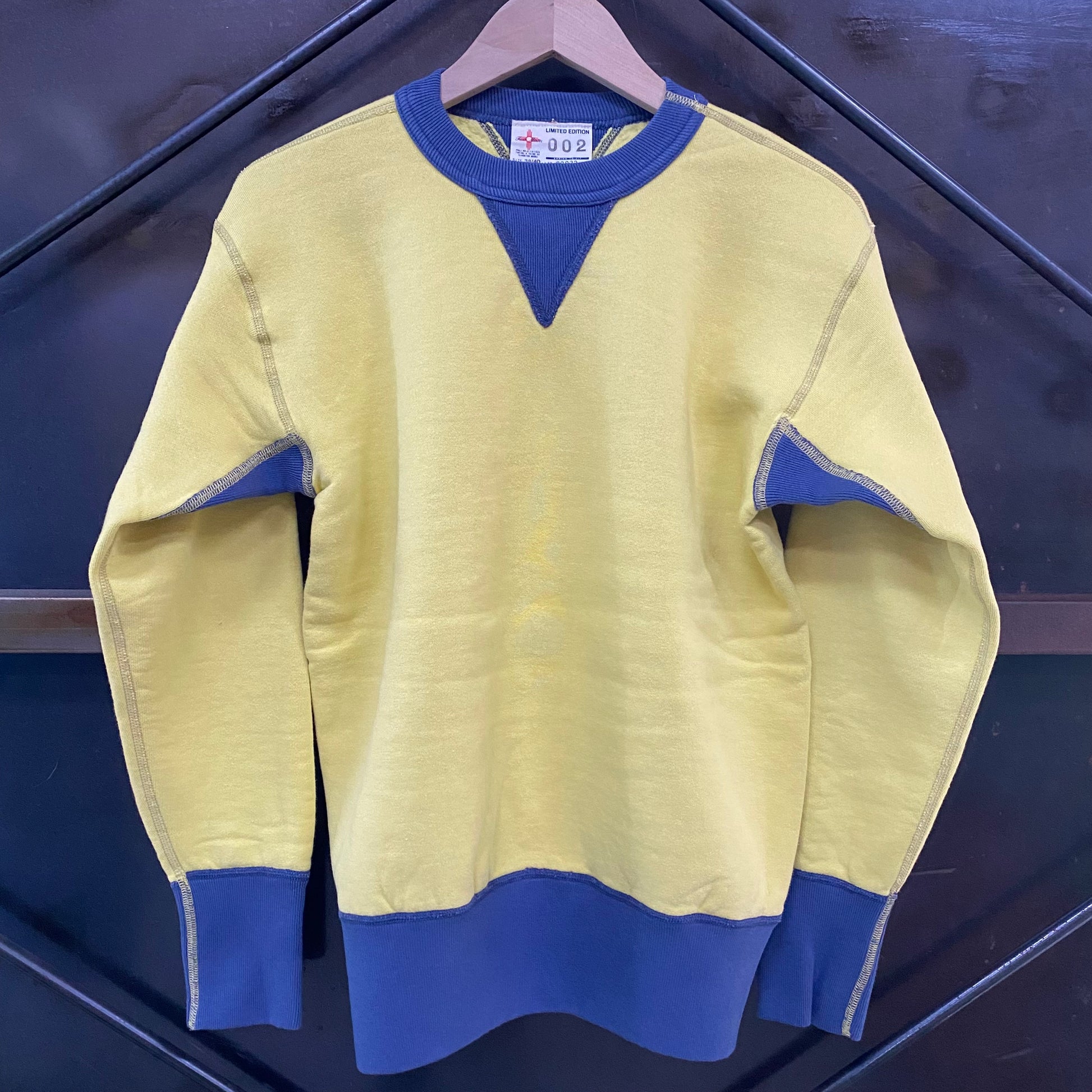 TWO MOON/トゥームーン 両V丸胴スウェット TWO TONE Classic Model /92022-10 10 YELLOW×NAVY イエロー×ネイビー スウェット ｜南国 高知のジーパン屋 ORIGINAL