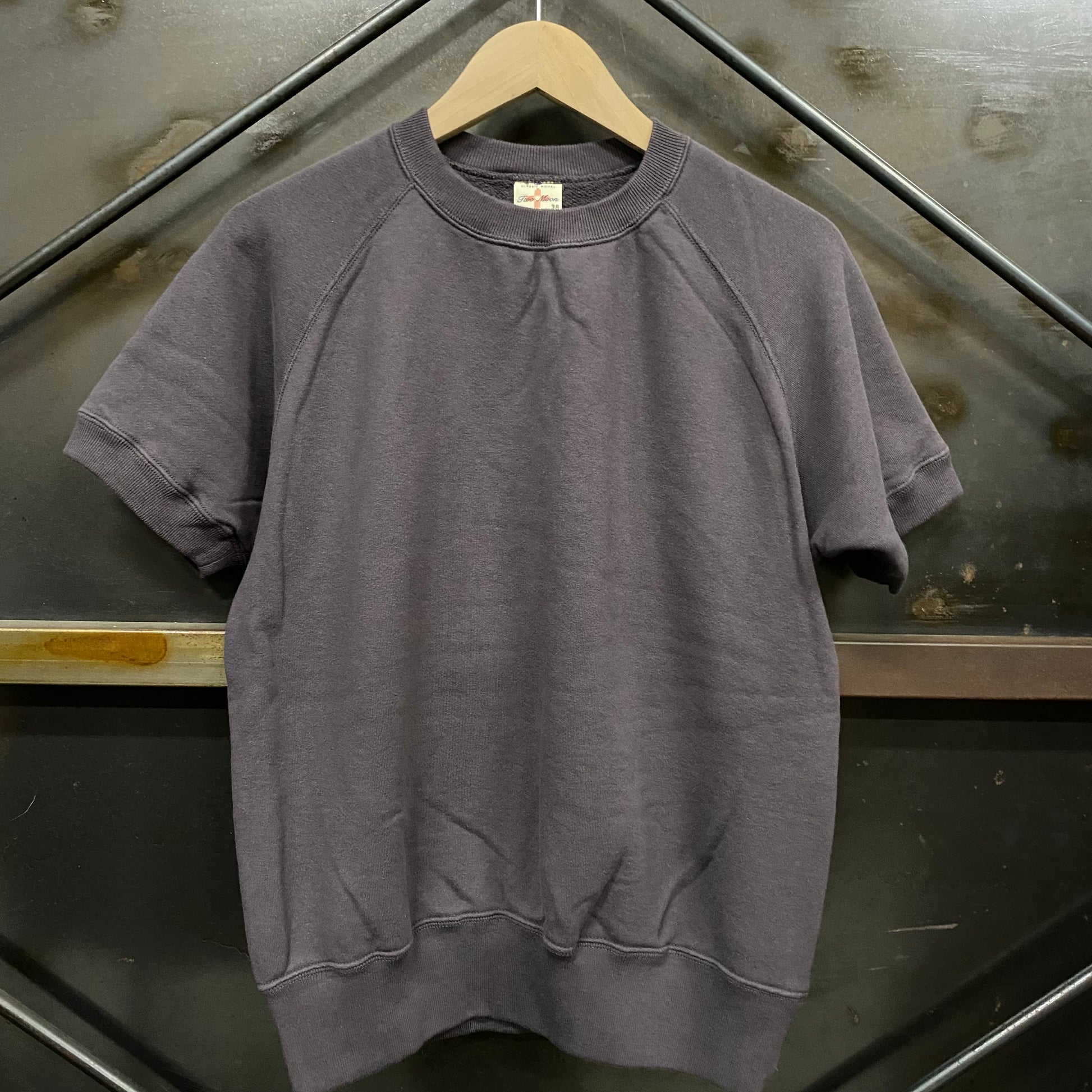 TWO MOON/トゥームーン 丸胴ラグランスリーブ半袖スウェット/10248-73 73 CHARCOAL チャコール Tシャツ ｜南国 高知のジーパン屋 ORIGINAL