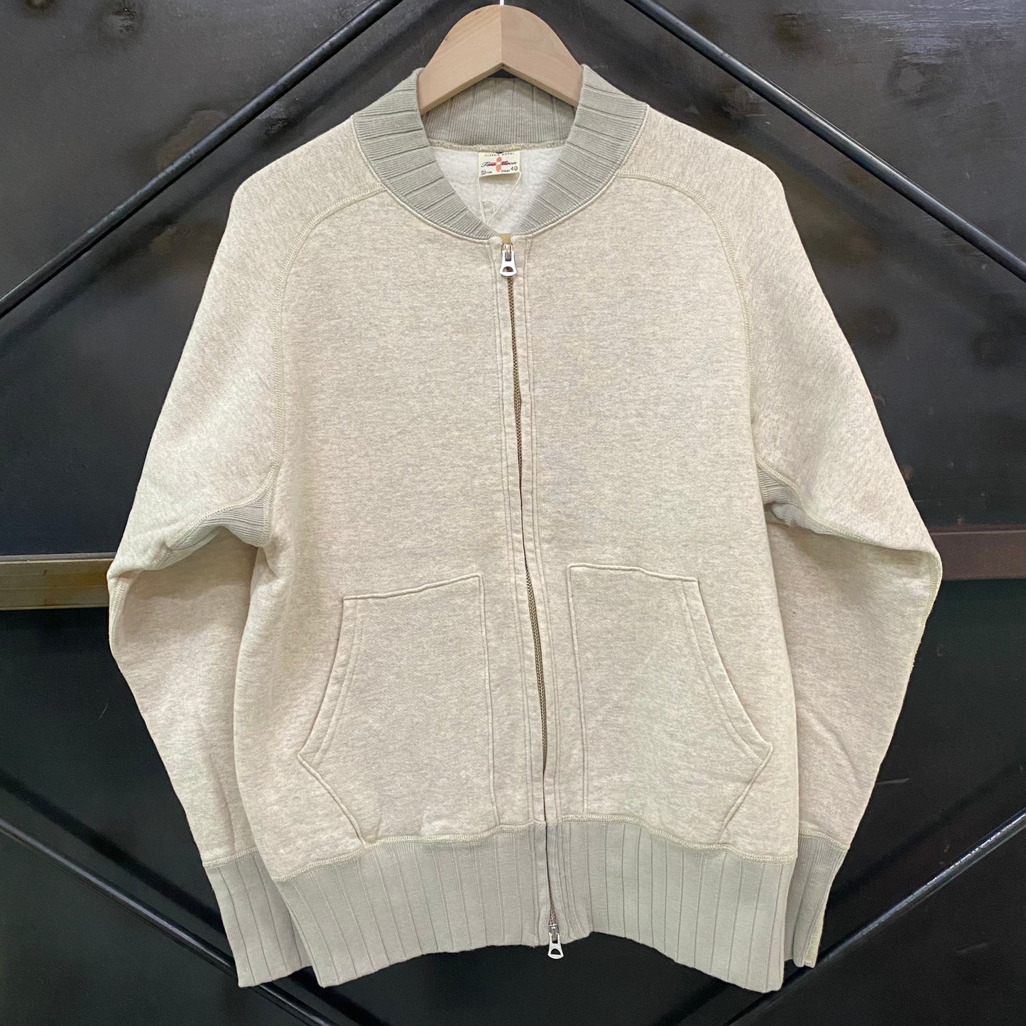 TWO MOON/トゥームーン FREEDOM SLEEVE FULL ZIP SWEATSHIRTS 丸胴フリーダムスリーブフルジップスウェット/10329-03 03 OATMEAL オートミール スウェット ｜南国 高知のジーパン屋 ORIGINAL