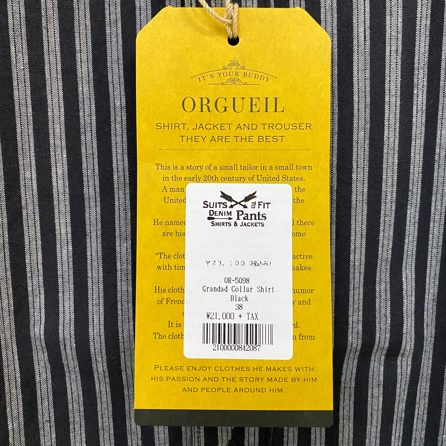 ORGUEIL/オルゲイユ GRANDAD COLLAR SHIRTS/ OR-5098