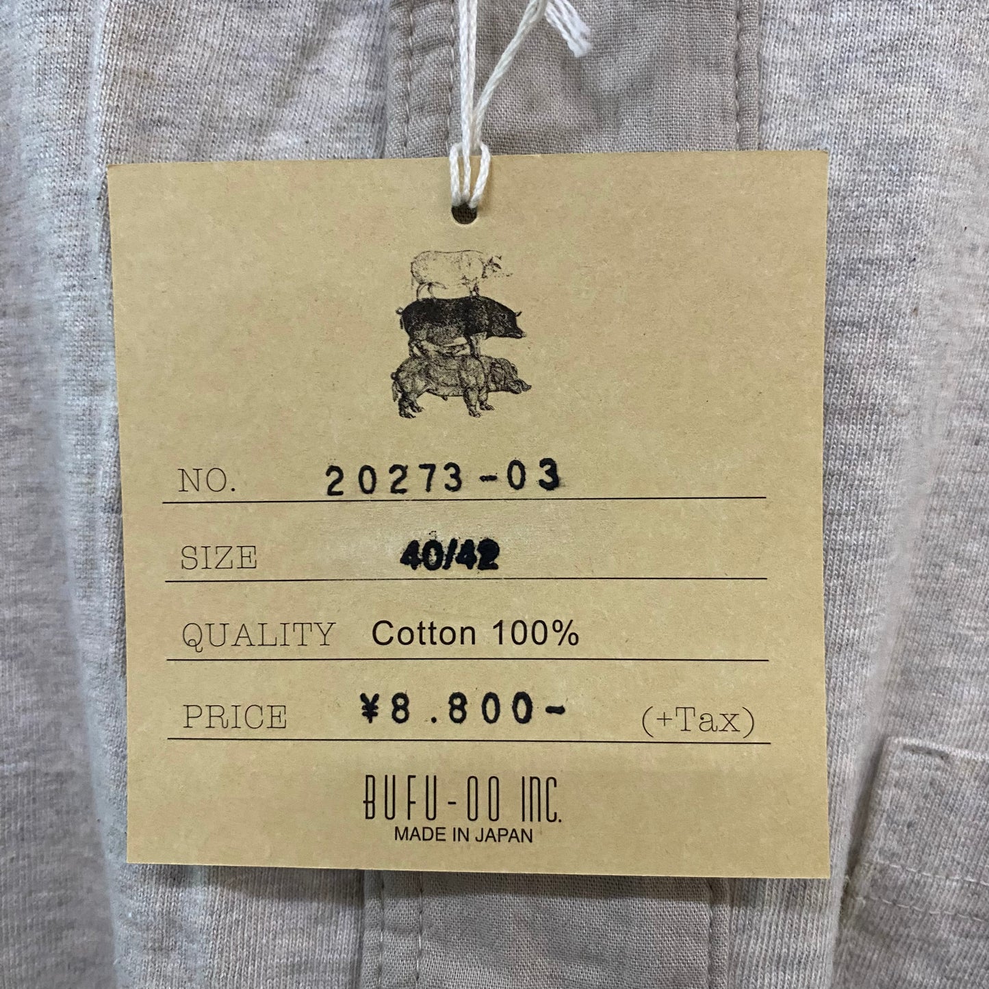 TWO MOON/トゥームーン リサイクルコットンヘンリーネックポケットTシャツ/20273-01