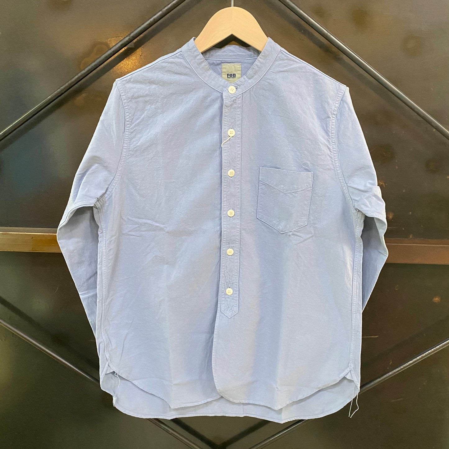 FOB FACTORY /エフオービーファクトリー DYED BAND COLLAR SHIRTS/後染めバントカラーシャツ F3464
